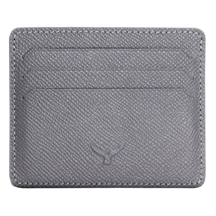 Napoli Men’s Leather Card Holder with Rounded Slots – Mapi Edition, Gray - BlackBrook Case
