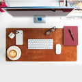 Natural Leather Desk Mat (37cm x 80 cm), Golden Tan - BlackBrook Case