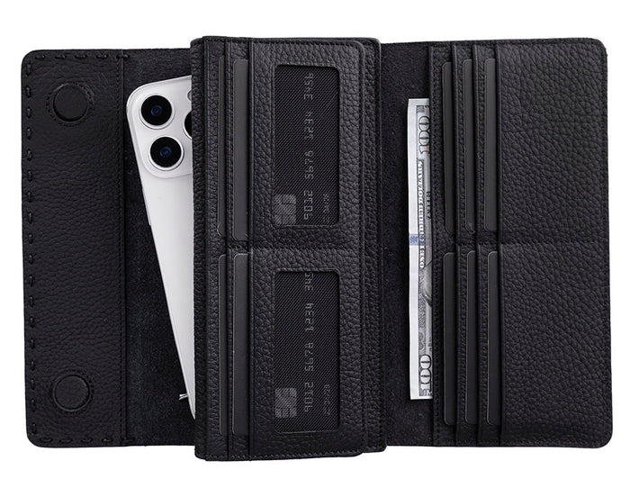 Noble Leather Women's Wallet, Pebble Black - BlackBrook Case
