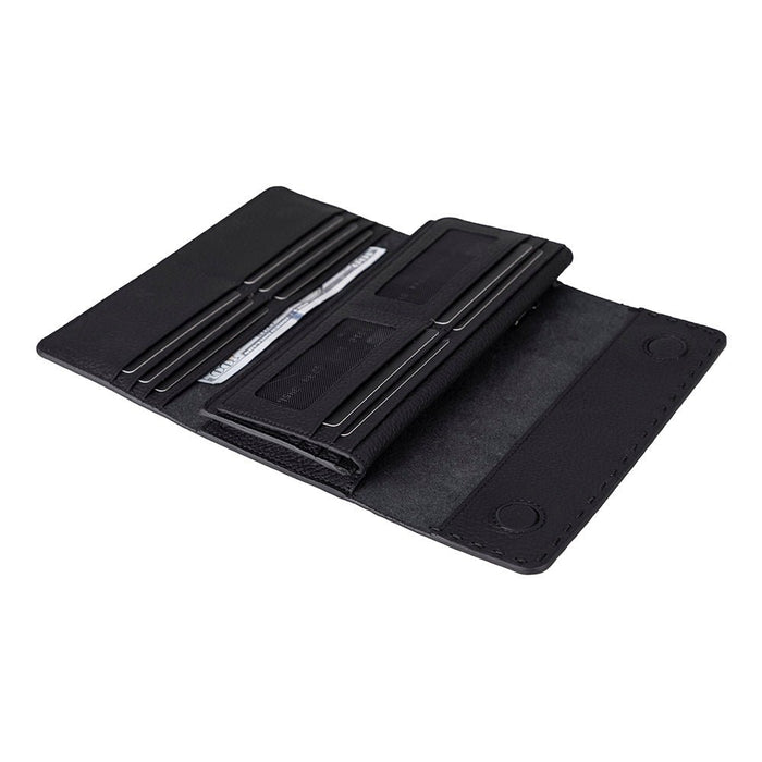 Noble Leather Women's Wallet, Pebble Black - BlackBrook Case