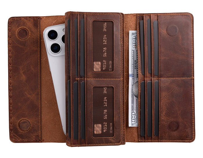 Noble Leather Women's Wallet, Saddle Brown - BlackBrook Case