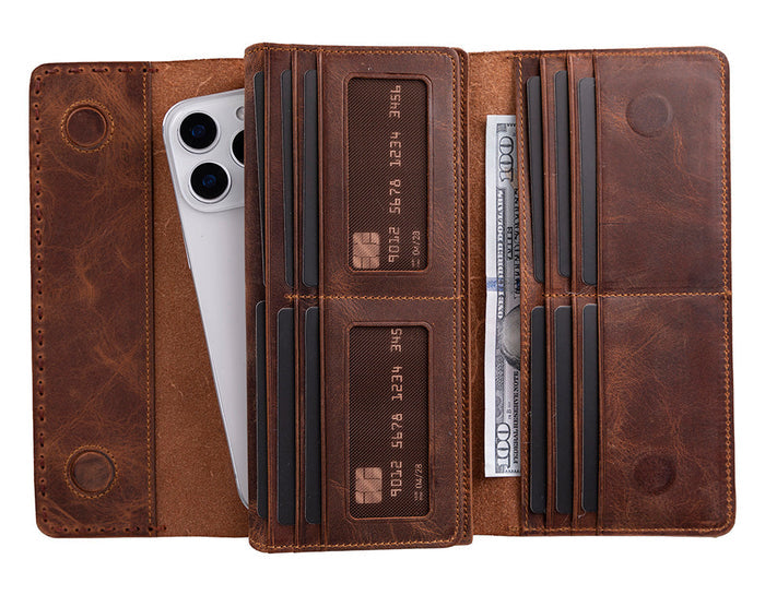 Noble Leather Women's Wallet, Saddle Brown - BlackBrook Case