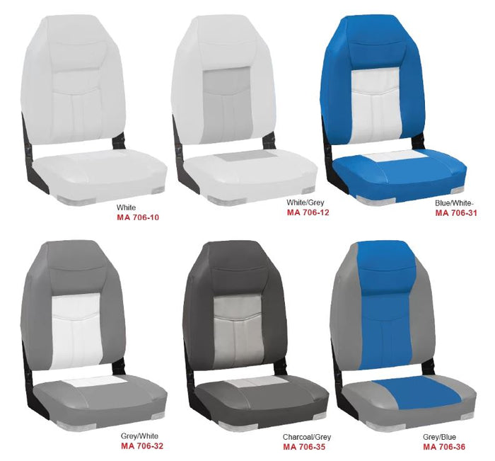 OCEANSOUTH - High Back Deluxe Folding Boat Seats