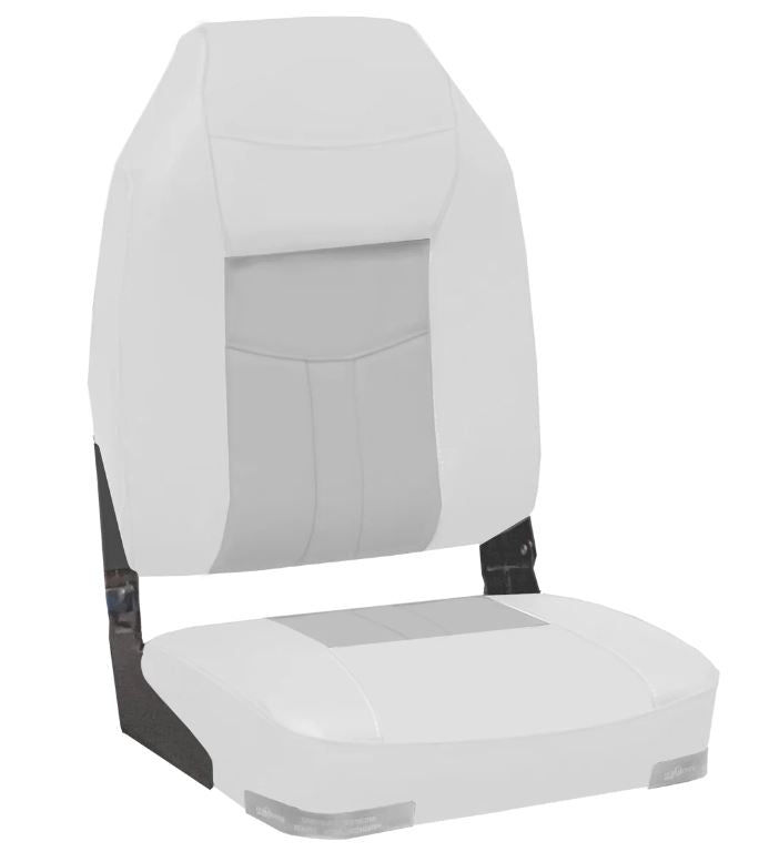 OCEANSOUTH - High Back Deluxe Folding Boat Seat - White and Grey