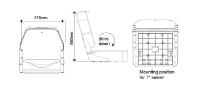 Oceansouth high-back deluxe folding boat seat diagram