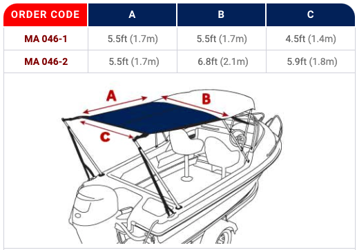 OCEANSOUTH Bimini Extension Kit