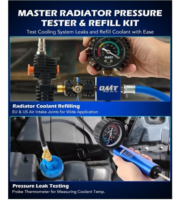Orion Motor Coolant Pressure Tester Kit, 31pc Master Coolant Vacuum Refill -274