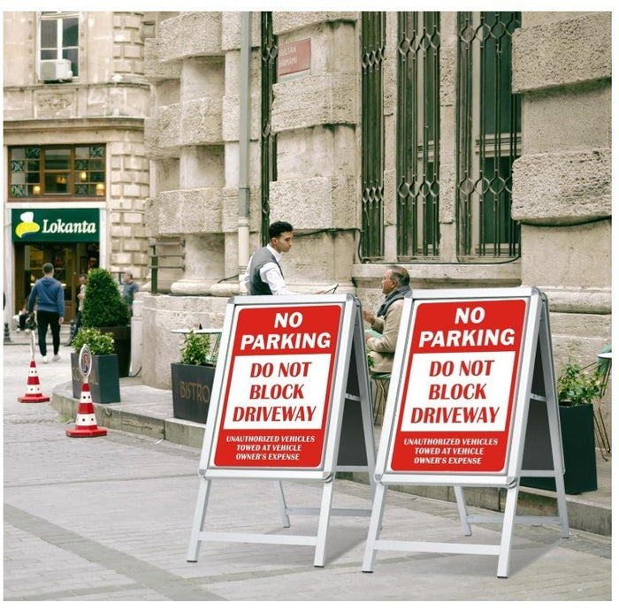 Pavement Sign A1 A Board Double Sided Poster Display Stand Silver Frame -272