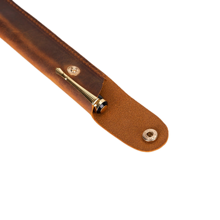 Penna Leather Pen Pouch, Saddle Brown - BlackBrook Case
