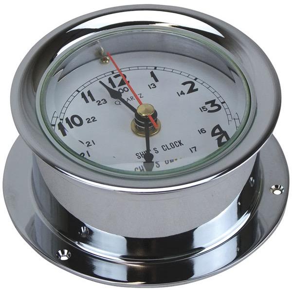 Polished or Chromed Brass Clock
