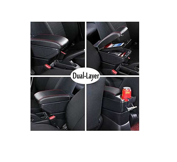 Polo Mk5 Armrest 2010-2017 Vento Centre Console Storage Box Premium Leather-155