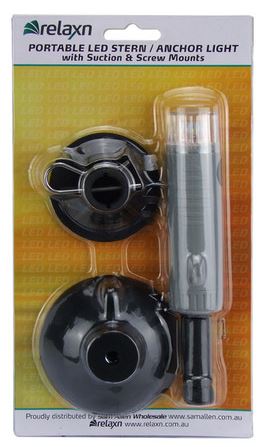 PORTABLE EMERGENCY LED NAVIGATION LIGHT LED (Portable anchor with suction & screw-on mounts)