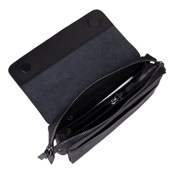 Prestige Leather Clutch Bag, Rustic Black - BlackBrook Case