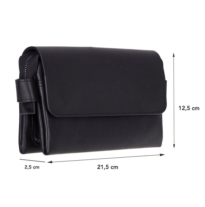 Prestige Leather Clutch Bag, Rustic Black - BlackBrook Case