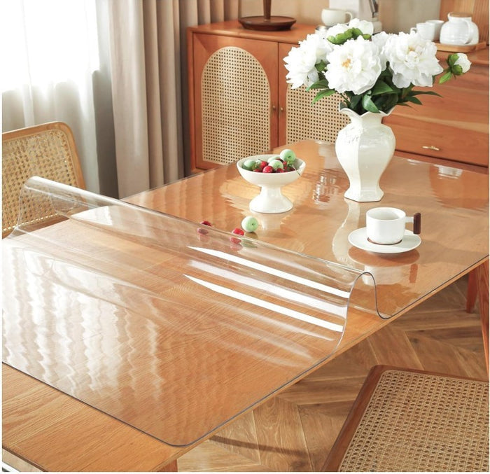 PVC Table Protector 90x200cm Thick Clear Waterproof Table Cover Transparent-315