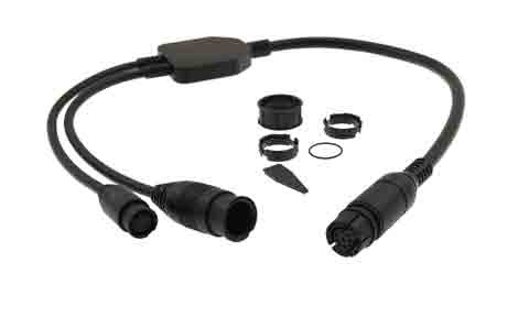 Raymarine Adaptor Cable (25 pin to 9 pin and 8 pin Y-Cable) attach DownVision & CP370 transducers to AXIOM RV