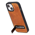 Reed Leather iPhone 15 Case with Kickstand and MagSafe, Golden Brown - BlackBrook Case