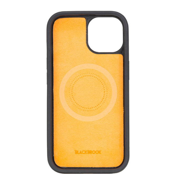 Reed Leather Snap‑On Case with Stand – iPhone 15 Plus, Burnished Tan - BlackBrook Case