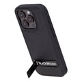 Reed Leather iPhone 15 Pro Case with Kickstand and MagSafe, Pebble Black - BlackBrook Case