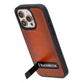 Reed Leather iPhone 15 Pro Max Case with Kickstand and MagSafe, Burnished Tan - BlackBrook Case