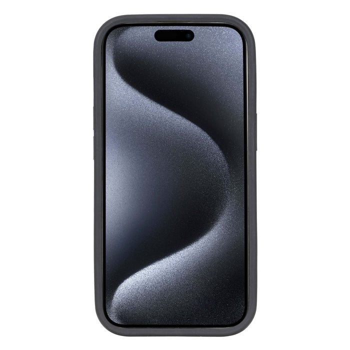 Reed Leather Snap‑On Case with Stand – iPhone 15 Pro Max, Golden Brown - BlackBrook Case