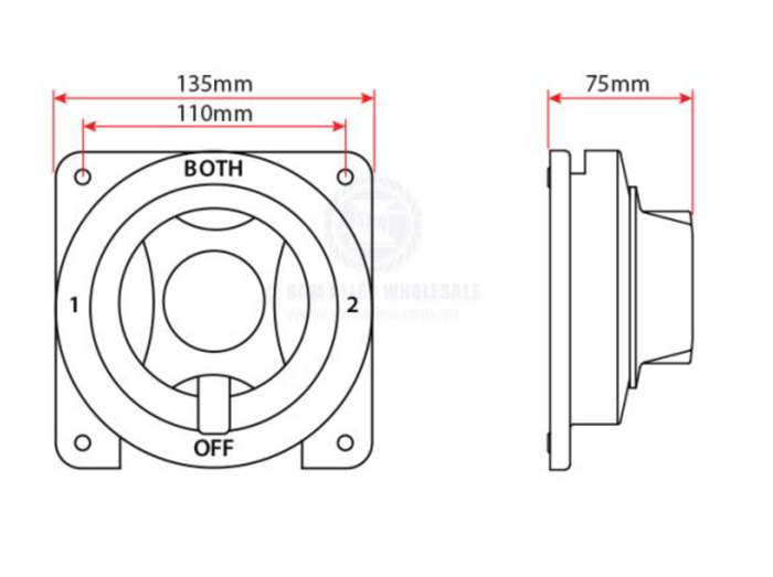 RELAXN BATTERY SWITCH - 4 POSITION - DUAL BATTERY - Bosuns Boat