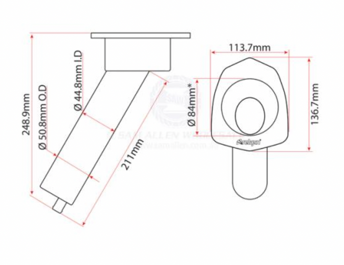 Relaxn Rod & Cup Holder - Alloy Weld-In 30 Deg