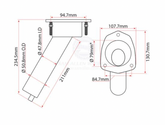 Relaxn Rod & Cup Holder - G316 Ss 30 Deg