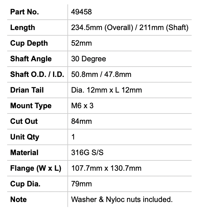 Relaxn Rod & Cup Holder - G316 Ss 30 Deg
