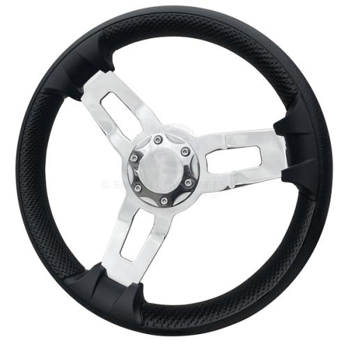 RELAXN STEERING WHEEL W/PU GRIP & POLISHED G316 SS SPOKES