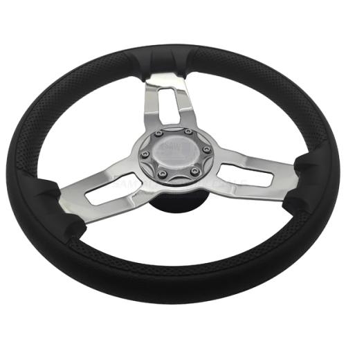 RELAXN STEERING WHEEL W/PU GRIP & POLISHED G316 SS SPOKES