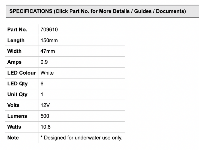 Relaxn White Underwater Light 5 inch Oval 316G S/S Cover