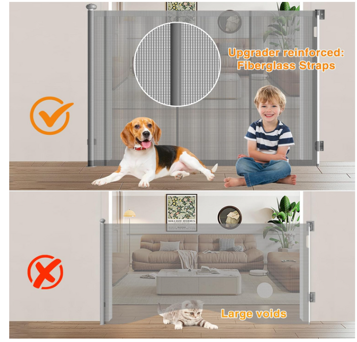 Retractable Baby Gate 125cm Tall Extendable 200cm Dog Stair Safety-43