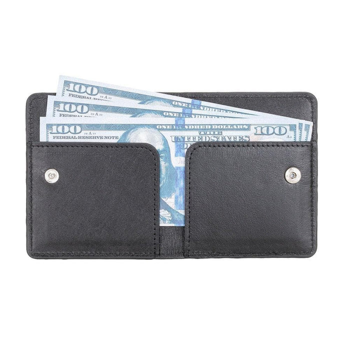 Robin Leather Wallet, Rustic Black - BlackBrook Case