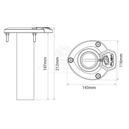 ROD HOLDER - 0° BLUEWATER - ROTATING - STAINLESS STEEL - Bosuns Boat