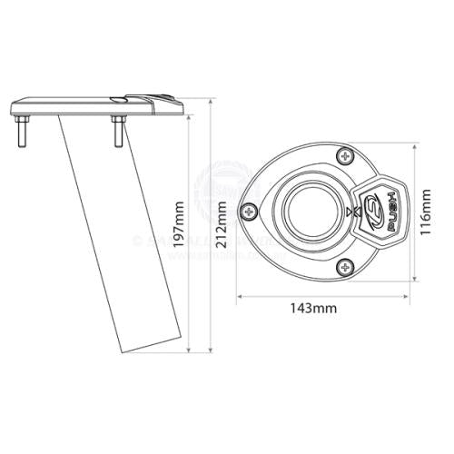 ROD HOLDER - 15° BLUEWATER - ROTATING - STAINLESS STEEL