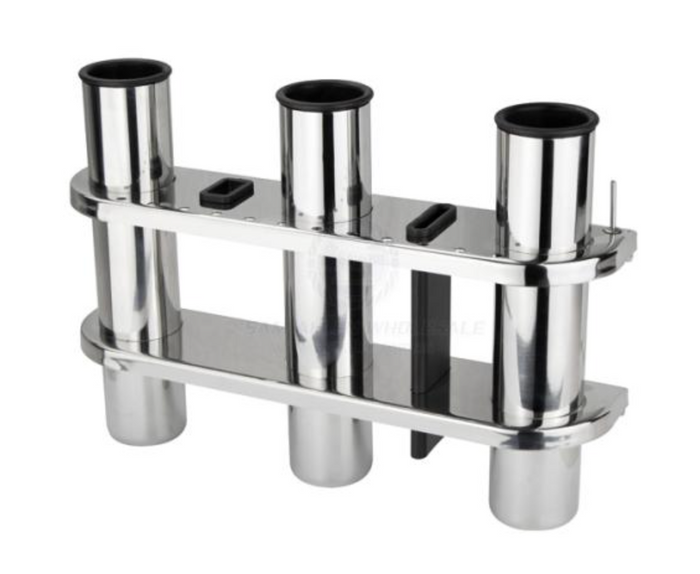 ROD HOLDERS - WITH STORAGE SPACE STAINLESS STEEL - Bosuns Boat