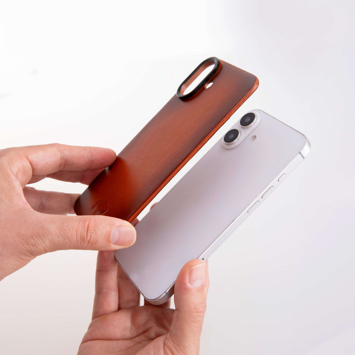 Rohan MagSafe Leather Back Case - iPhone 16 Plus, Burnished Tan - BlackBrook Case