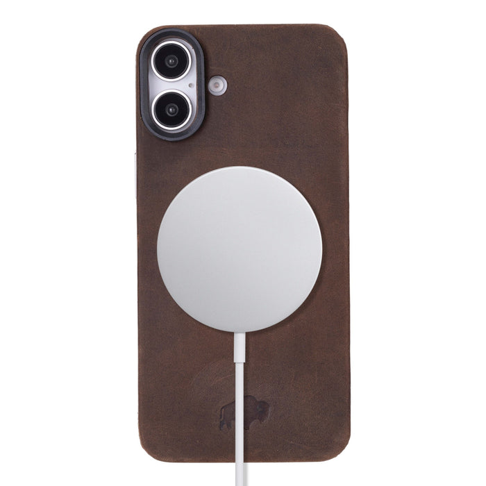 Rohan MagSafe Leather Back Case - iPhone 16 Plus, Distressed Coffee - BlackBrook Case