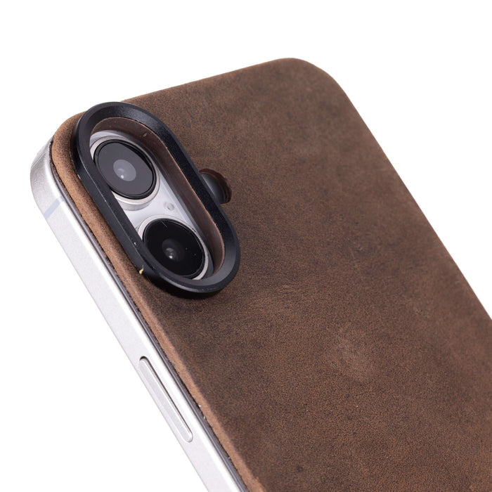 Rohan MagSafe Leather Back Case - iPhone 16 Plus, Distressed Coffee - BlackBrook Case