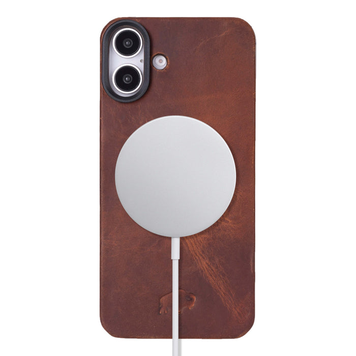 Rohan MagSafe Leather Back Case - iPhone 16 Plus, Golden Brown - BlackBrook Case