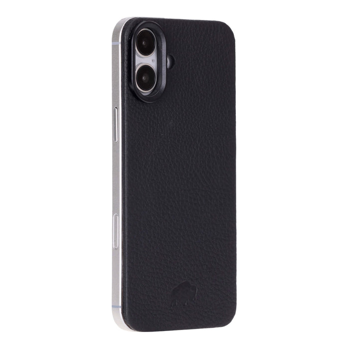 Rohan MagSafe Leather Back Case - iPhone 16, Pebble Black - BlackBrook Case