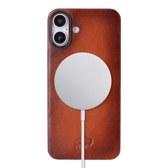 Rohan MagSafe Leather Back Case - iPhone 16 Plus, Burnished Tan - BlackBrook Case