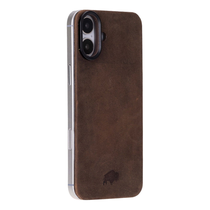 Rohan MagSafe Leather Back Case - iPhone 16 Plus, Distressed Coffee - BlackBrook Case