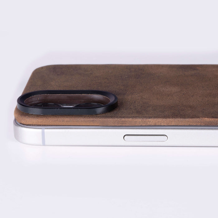 Rohan MagSafe Leather Back Case - iPhone 16 Plus, Distressed Coffee - BlackBrook Case