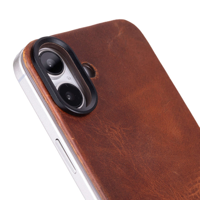 Rohan MagSafe Leather Back Case - iPhone 16 Plus, Golden Brown - BlackBrook Case
