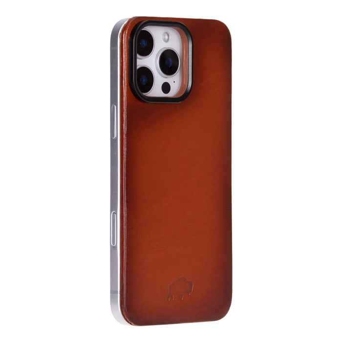 Rohan MagSafe Leather Back Case - iPhone 16 Pro, Burnished Tan - BlackBrook Case