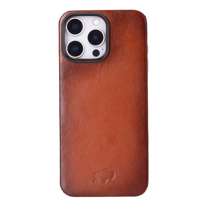 Rohan MagSafe Leather Back Case - iPhone 16 Pro Max, Burnished Tan - BlackBrook Case