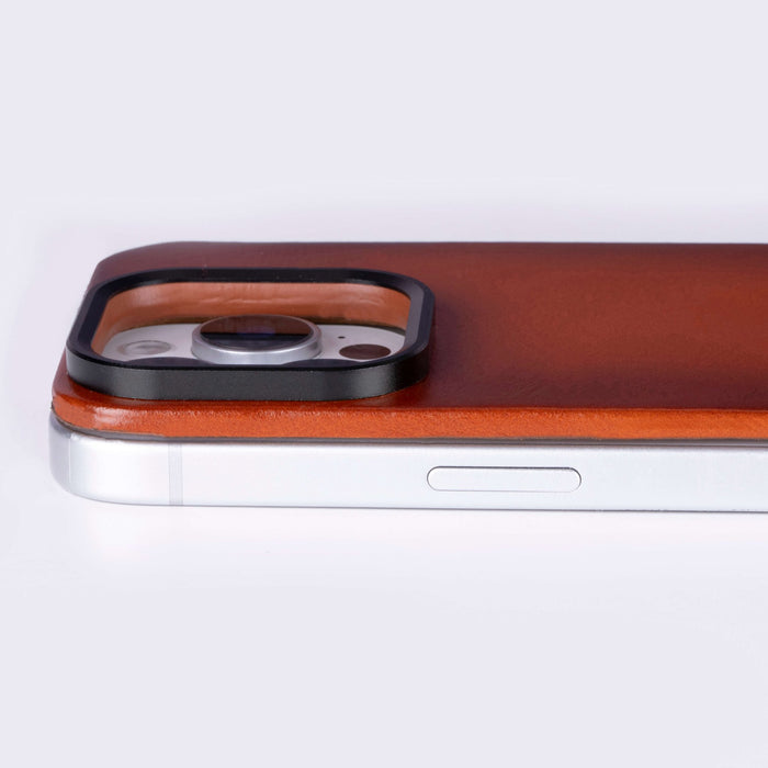 Rohan MagSafe Leather Back Case - iPhone 16 Pro Max, Burnished Tan - BlackBrook Case