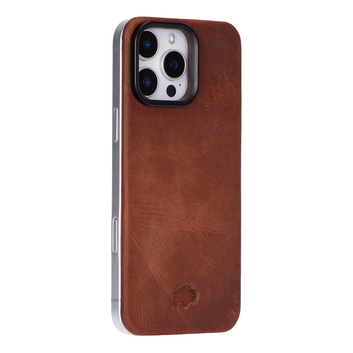 Rohan MagSafe Leather Back Case - iPhone 16 Pro, Golden Brown - BlackBrook Case